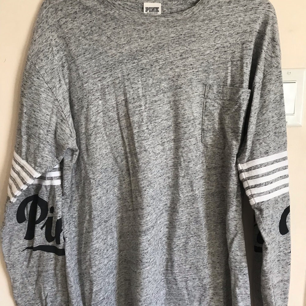 Lightweight Gray L PINK sweatshirt